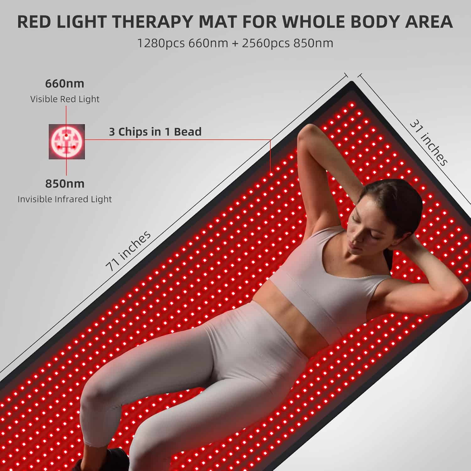 Astarexin Red and Infrared Light Therapy Mat Pro