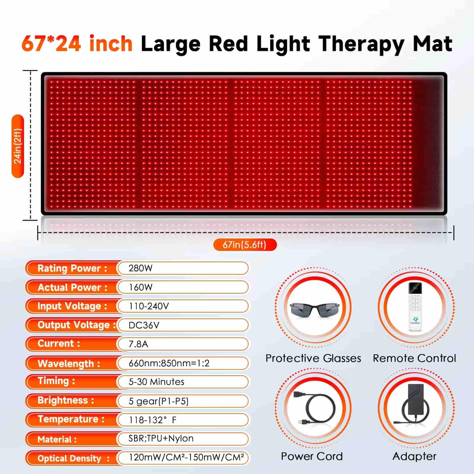 Astarexin Red And Infrared Light Therapy Mat Plus