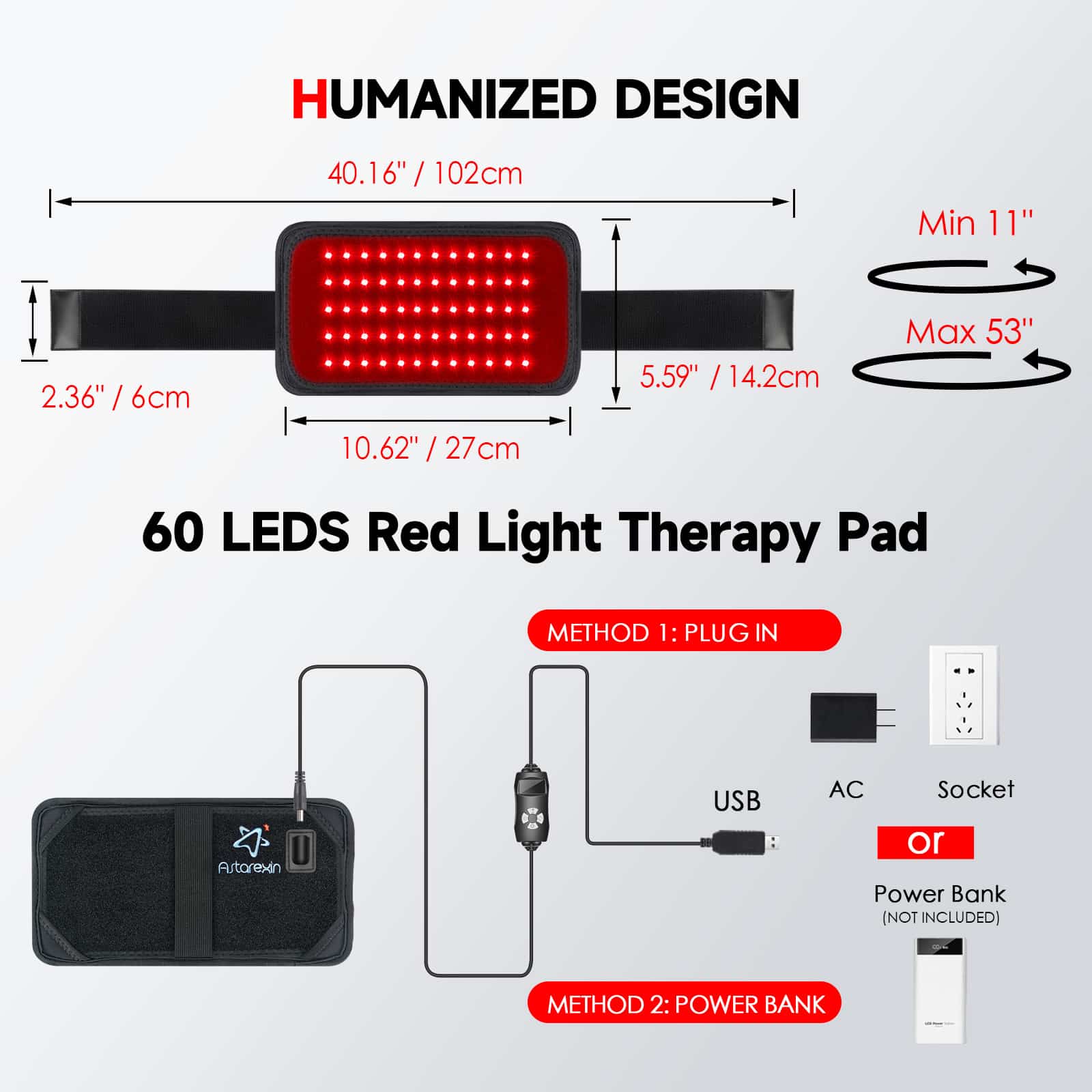 Astarexin Red Light Therapy Pad 60
