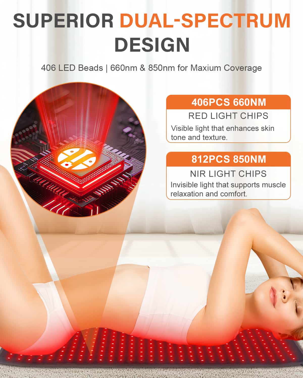 Astarexin Red and Infrared Light Therapy Mat XL