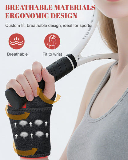 Red Light Therapy Wrist Brace Wireless 48 LEDs Infrared Light with Timer