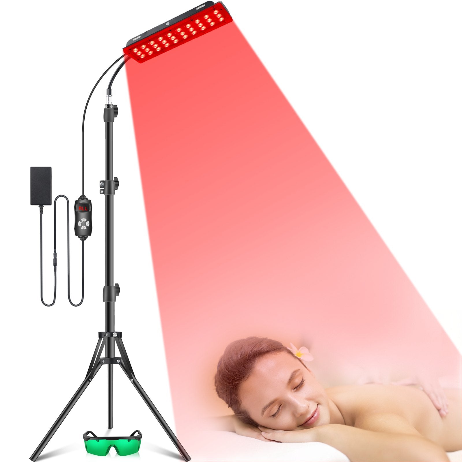 Red Light Therapy Lamp, Infrared Light Therapy with Stand 