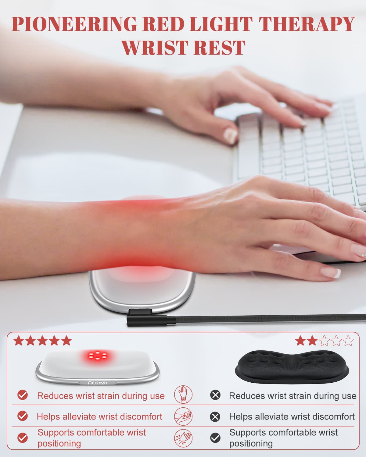 Astarexin Red Light Therapy Mouse Wrist Rest